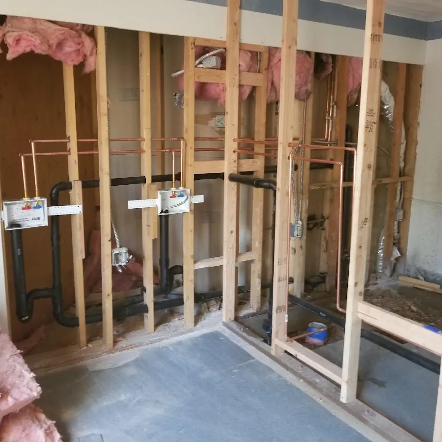 Copper pipe rough-in and plumbing installation in Champlain